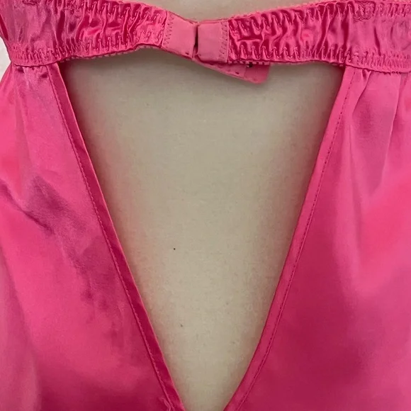Betsey Johnson Fuchsia Satin Chemise with Lace - Picture 7 of 16